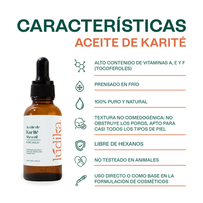 Aceite de Karité | Facial, Capilar y Corporal | Nutritivo y Protector Cutaneo