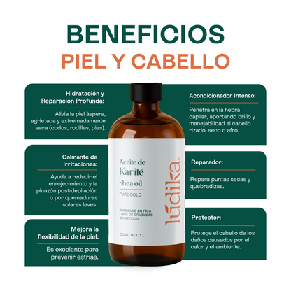 Aceite de Karité | Facial, Capilar y Corporal | Nutritivo y Protector Cutaneo
