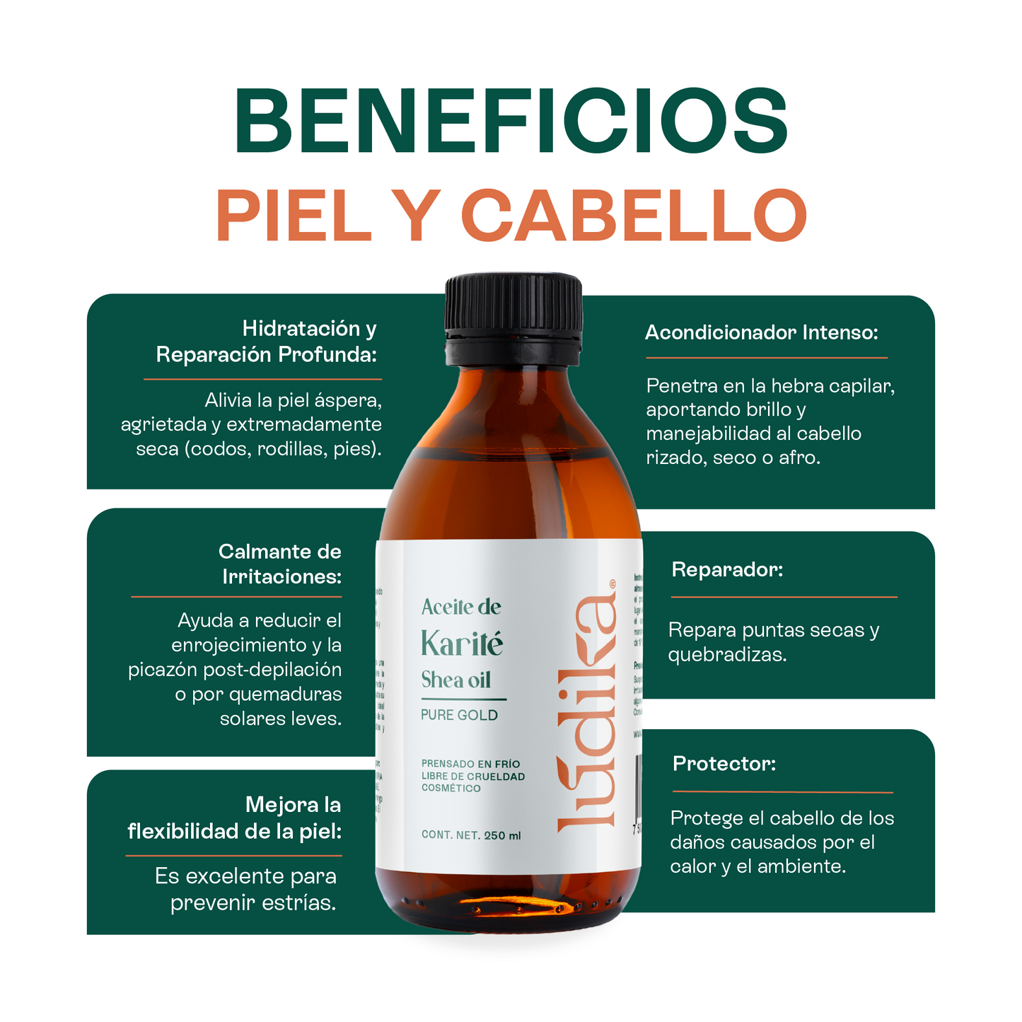 Aceite de Karité | Facial, Capilar y Corporal | Nutritivo y Protector Cutaneo