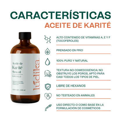 Aceite de Karité | Facial, Capilar y Corporal | Nutritivo y Protector Cutaneo