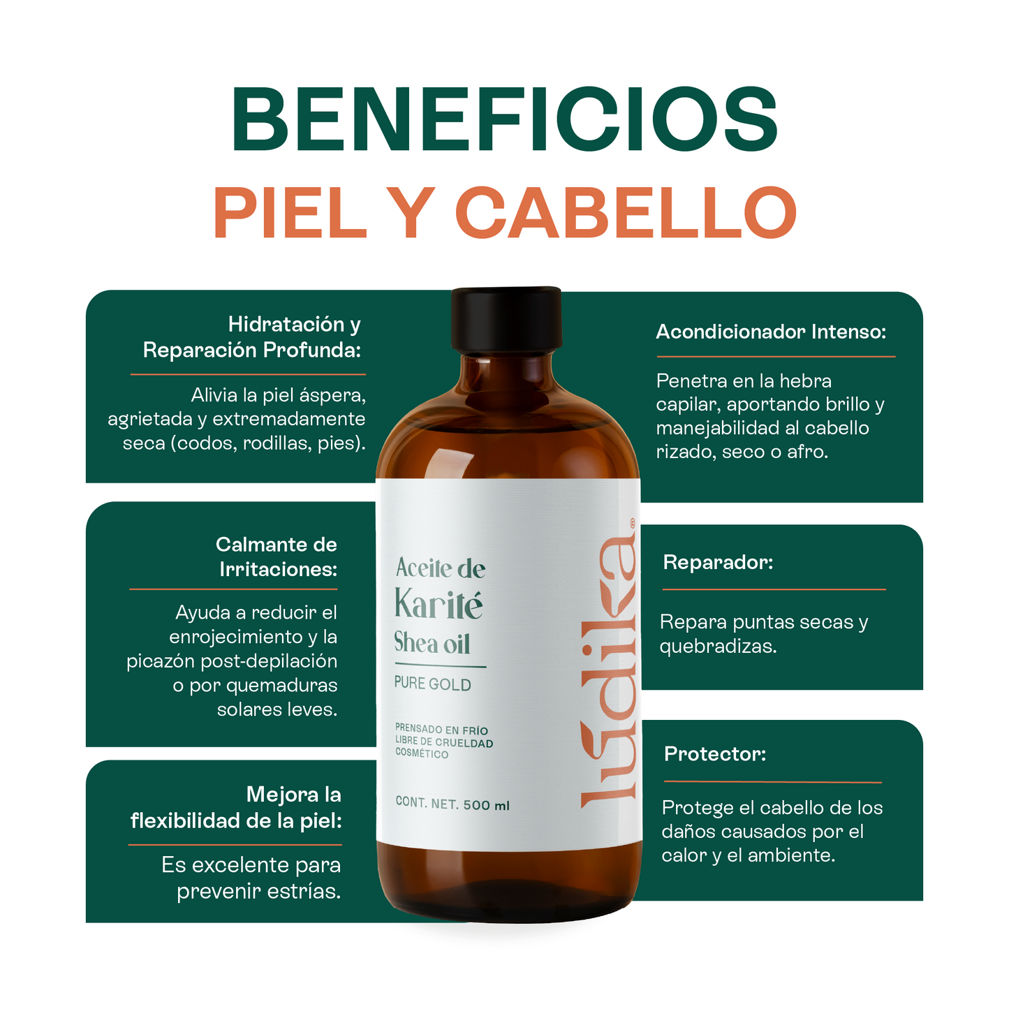 Aceite de Karité | Facial, Capilar y Corporal | Nutritivo y Protector Cutaneo