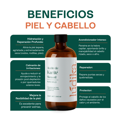 Aceite de Karité | Facial, Capilar y Corporal | Nutritivo y Protector Cutaneo