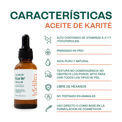 Aceite de Karité | Facial, Capilar y Corporal | Nutritivo y Protector Cutaneo