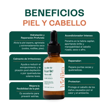 Aceite de Karité | Facial, Capilar y Corporal | Nutritivo y Protector Cutaneo