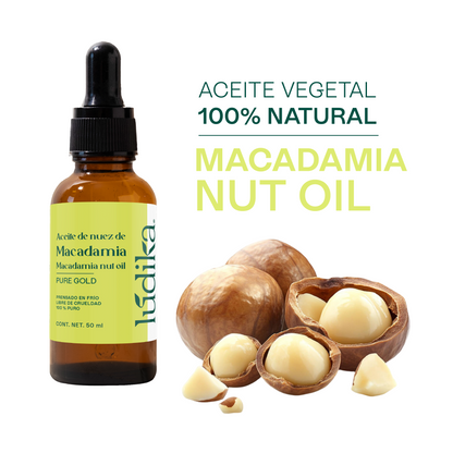 Aceite de Nuez de Macadamia | Facial y Capilar | Antiedad, Reparador Capilar y Súper Hidratante