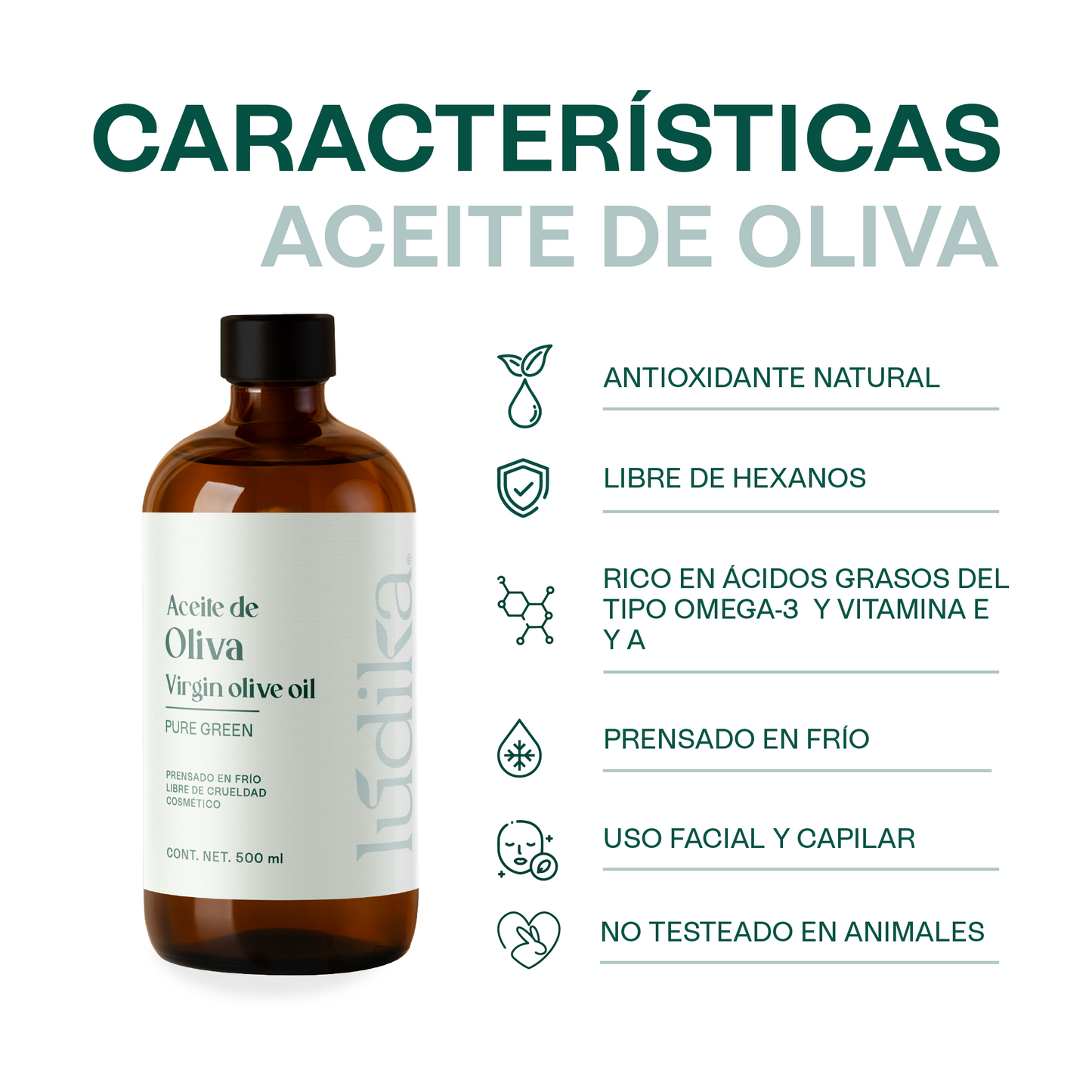 Aceite de Oliva Extra Virgen | Capilar y Corporal |Hidratante, Antioxidante y Reparador Cutáneo