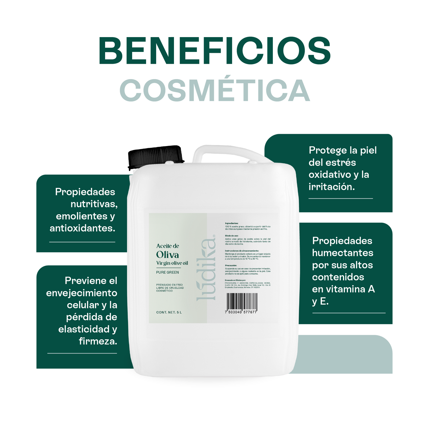 Aceite de Oliva Extra Virgen | Capilar y Corporal |Hidratante, Antioxidante y Reparador Cutáneo