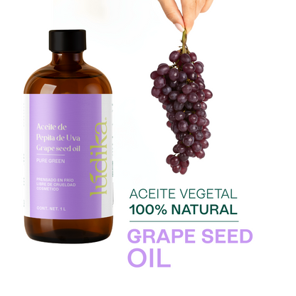 Aceite de Pepita de Uva Puro | Facial, Corporal y Corporal | Aceite de masaje, Antioxidante y Regulador Sebáceo