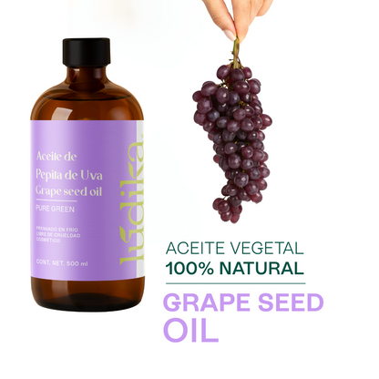 Aceite de Pepita de Uva Puro | Facial, Corporal y Corporal | Aceite de masaje, Antioxidante y Regulador Sebáceo
