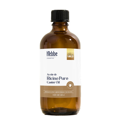 Aceite de Ricino Hebbe Castor Oil Puro Orgánico | Cejas, Pestañas y Cabello | Hidratante, Antiinflamatorio y Estimulante Capilar