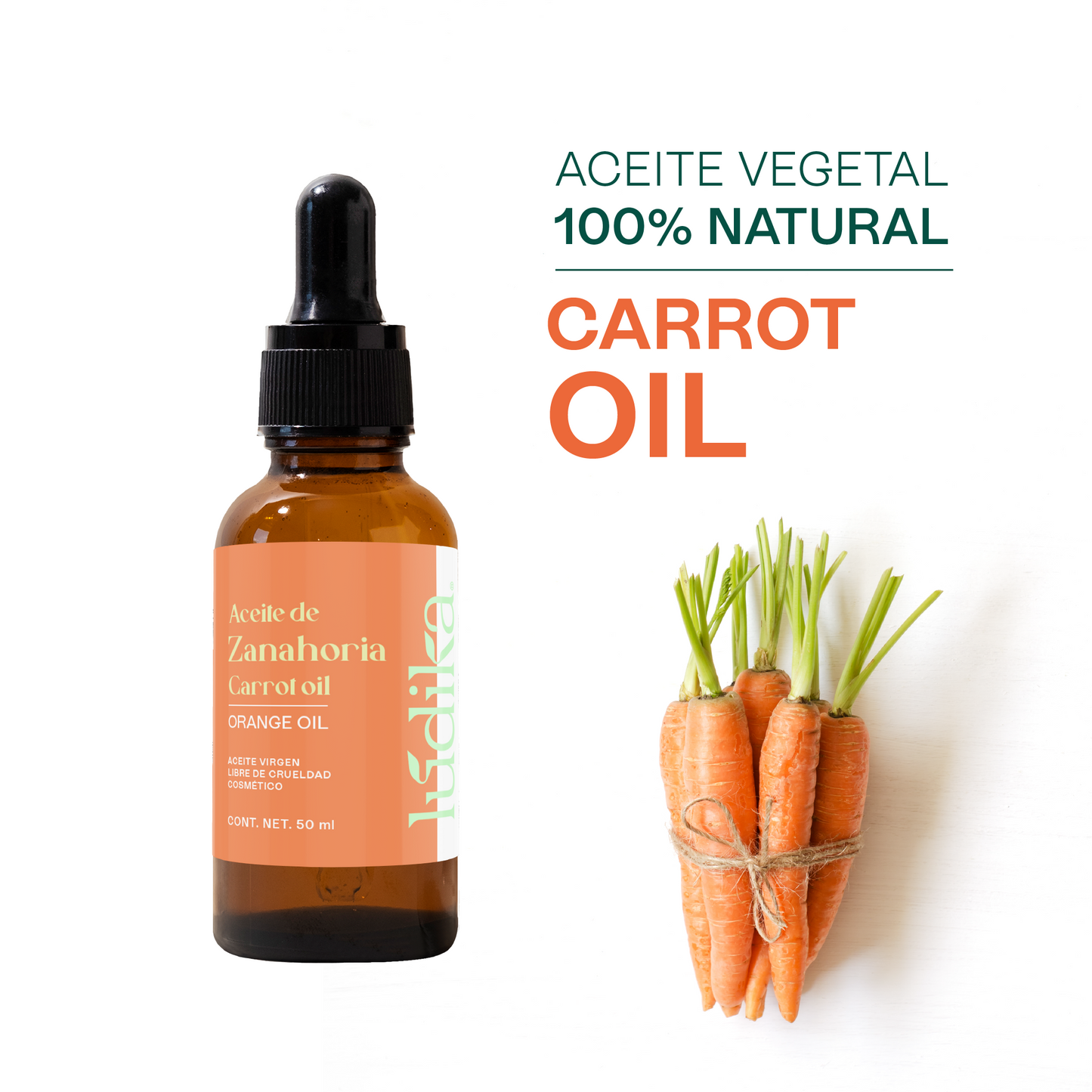 Aceite de Zanahoria Natural | Facial y Corporal | Antioxidante, Regenerador Antiedad y Protector Natural