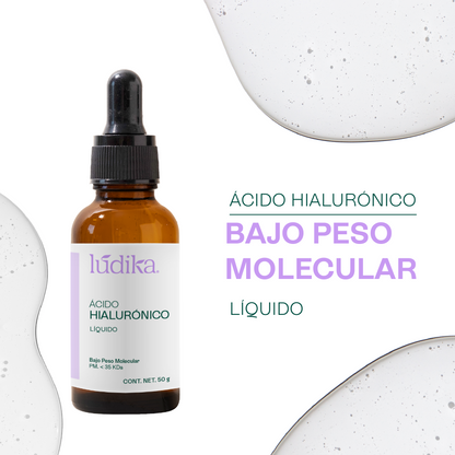 Ácido Hialurónico (Bajo Peso Molecular Líquido) | Hidratación Profunda y Reparación | Elasticidad y Firmeza