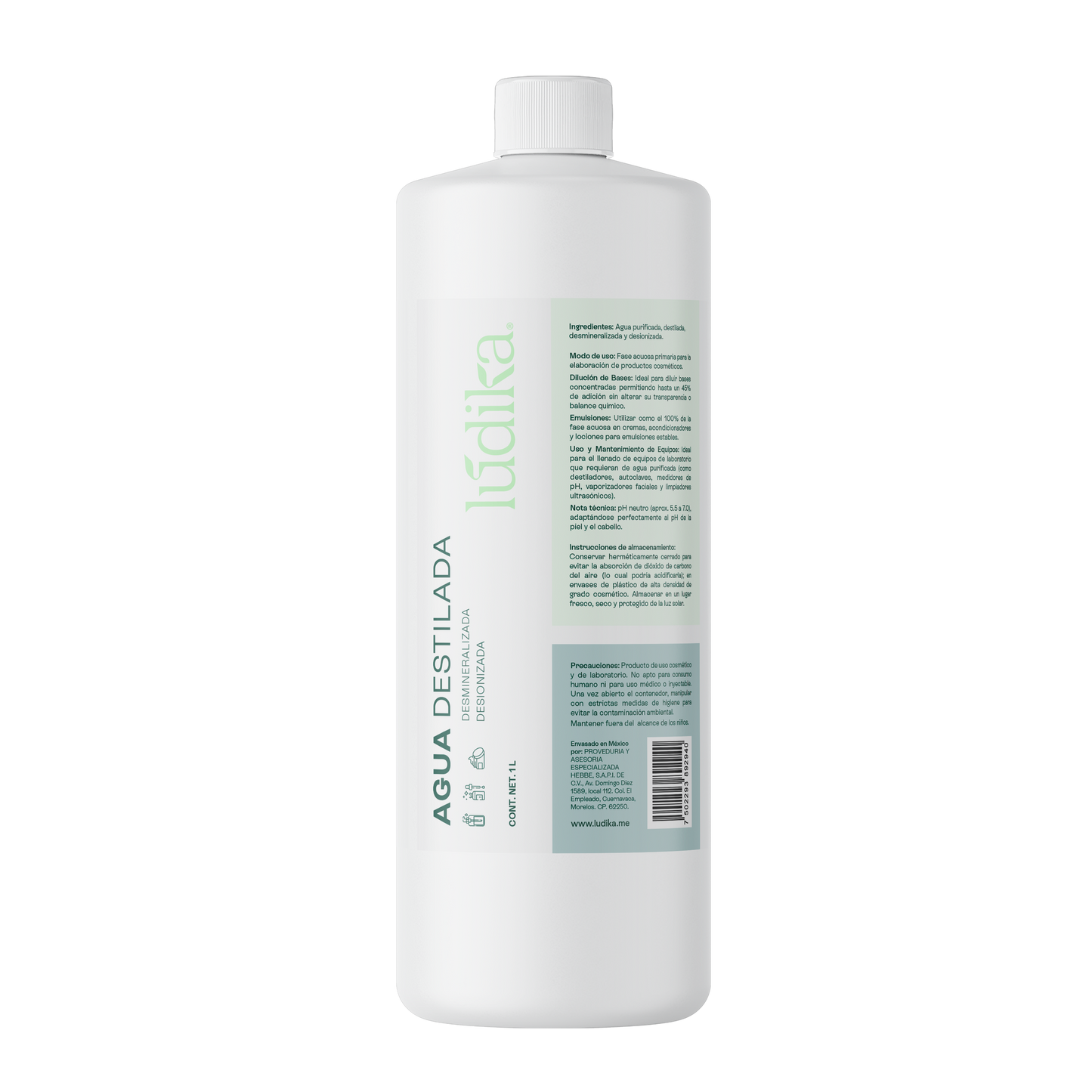 Agua Destilada | Desionizada, Desmineralizada | Solvente Universal | Estabilidad para Fórmulas Cosméticas