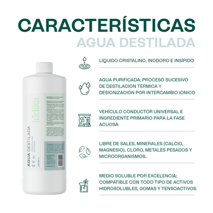 Agua Destilada | Desionizada, Desmineralizada | Solvente Universal | Estabilidad para Fórmulas Cosméticas