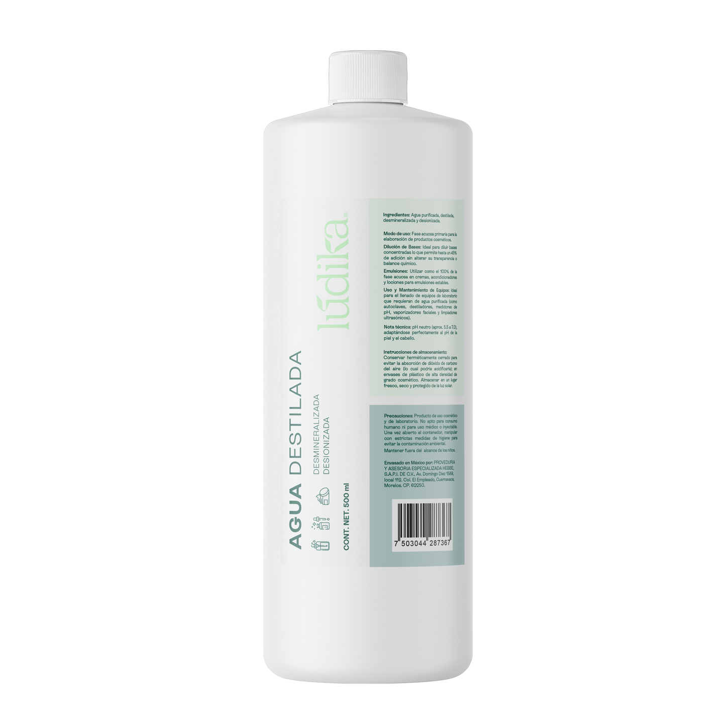 Agua Destilada | Desionizada, Desmineralizada | Solvente Universal | Estabilidad para Fórmulas Cosméticas