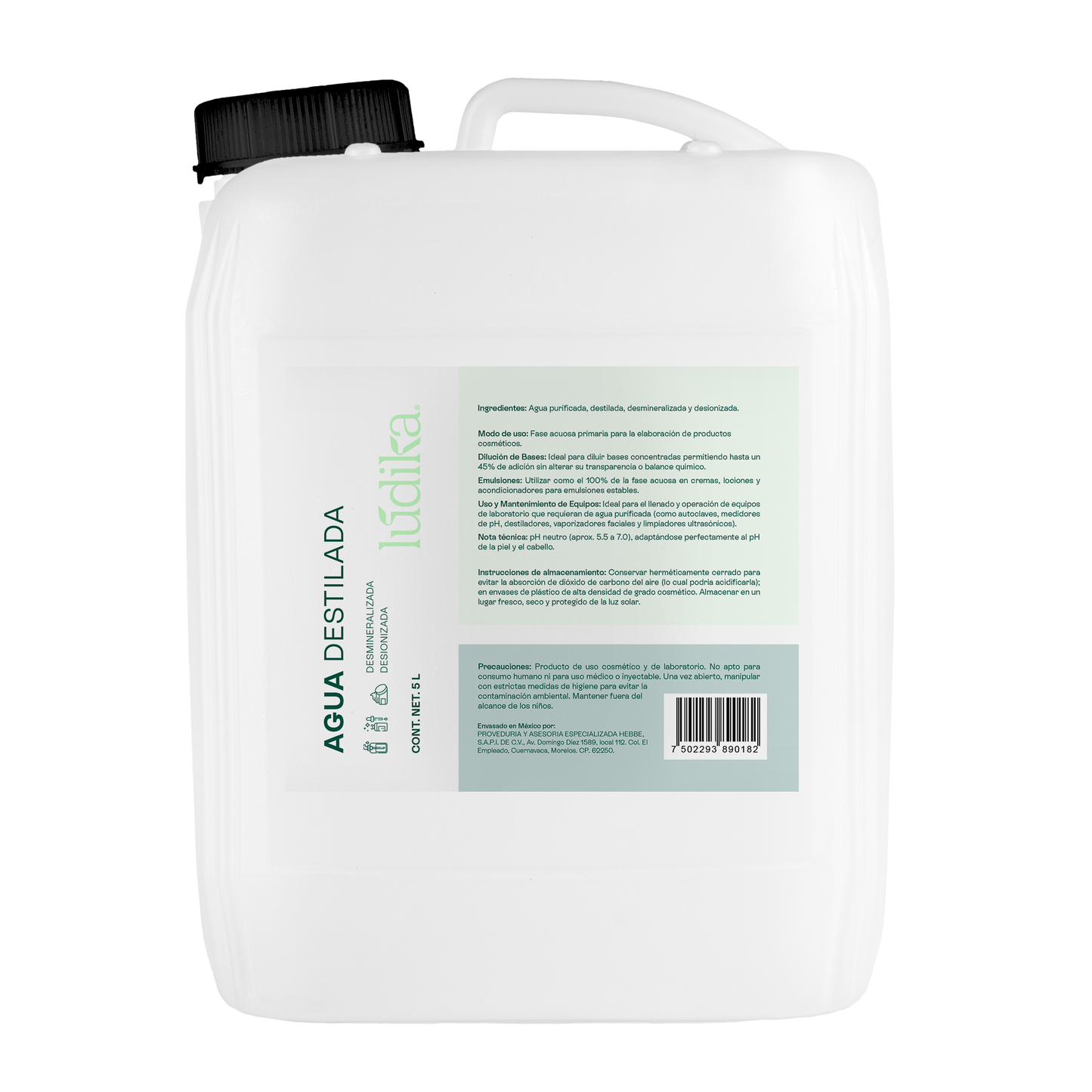 Agua Destilada | Desionizada, Desmineralizada | Solvente Universal | Estabilidad para Fórmulas Cosméticas