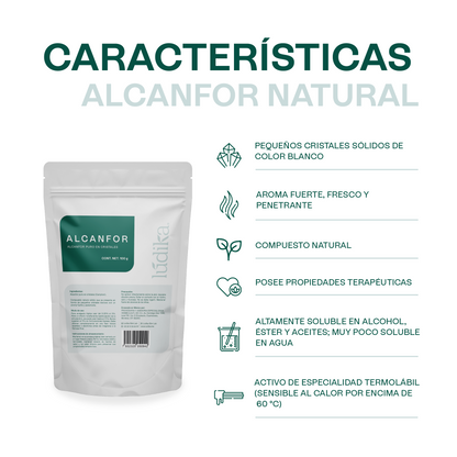 Alcanfor en Cristales | Propiedades Analgésicas, Calmantes y Descongestivas