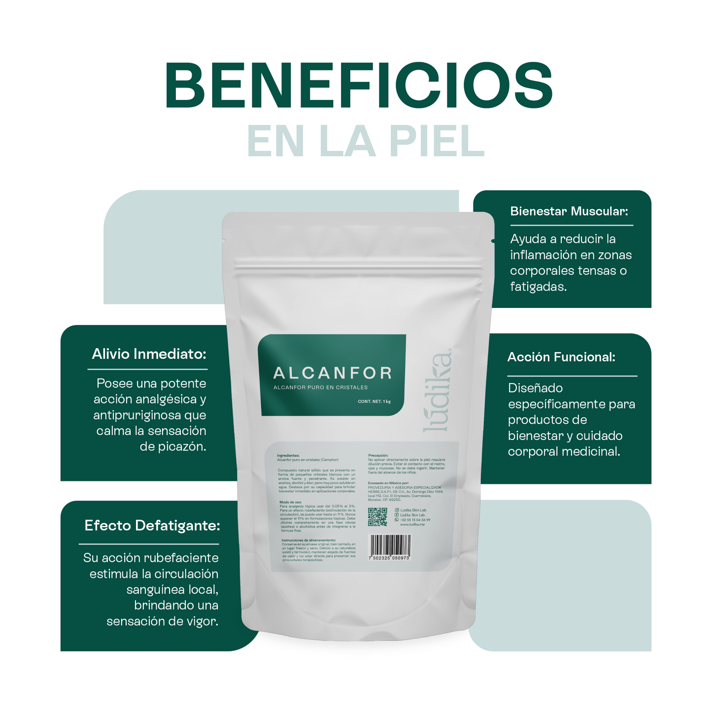 Alcanfor en Cristales | Propiedades Analgésicas, Calmantes y Descongestivas