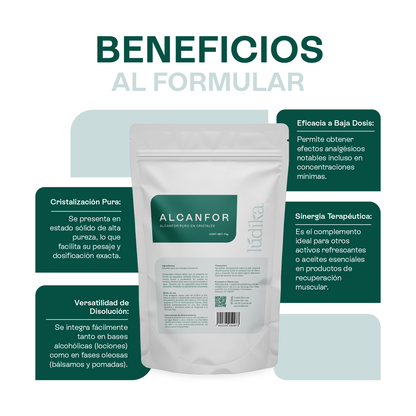 Alcanfor en Cristales | Propiedades Analgésicas, Calmantes y Descongestivas