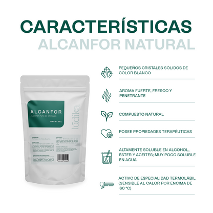 Alcanfor en Cristales | Propiedades Analgésicas, Calmantes y Descongestivas