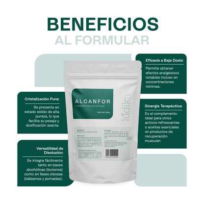 Alcanfor en Cristales | Propiedades Analgésicas, Calmantes y Descongestivas