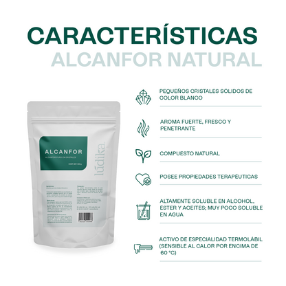 Alcanfor en Cristales | Propiedades Analgésicas, Calmantes y Descongestivas