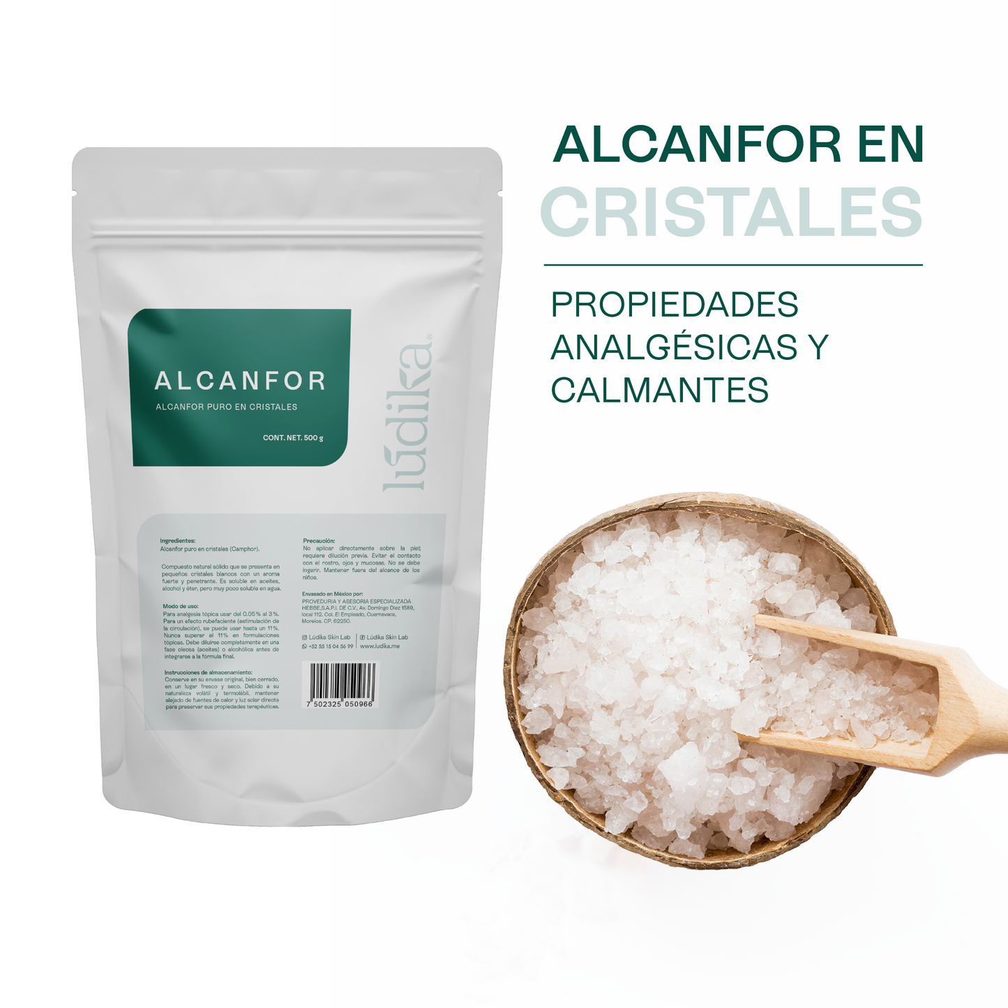 Alcanfor en Cristales | Propiedades Analgésicas, Calmantes y Descongestivas