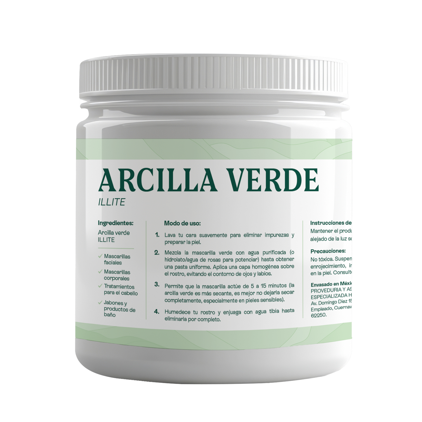 Arcilla Verde Montmorillonita | Facial, Capilar y Corporal | Tratamiento Intensivo para Piel Grasa y Acné