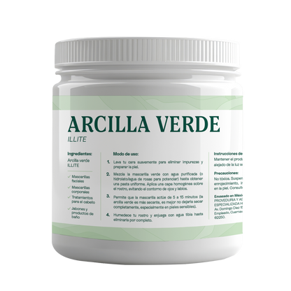Arcilla Verde Montmorillonita | Facial, Capilar y Corporal | Tratamiento Intensivo para Piel Grasa y Acné