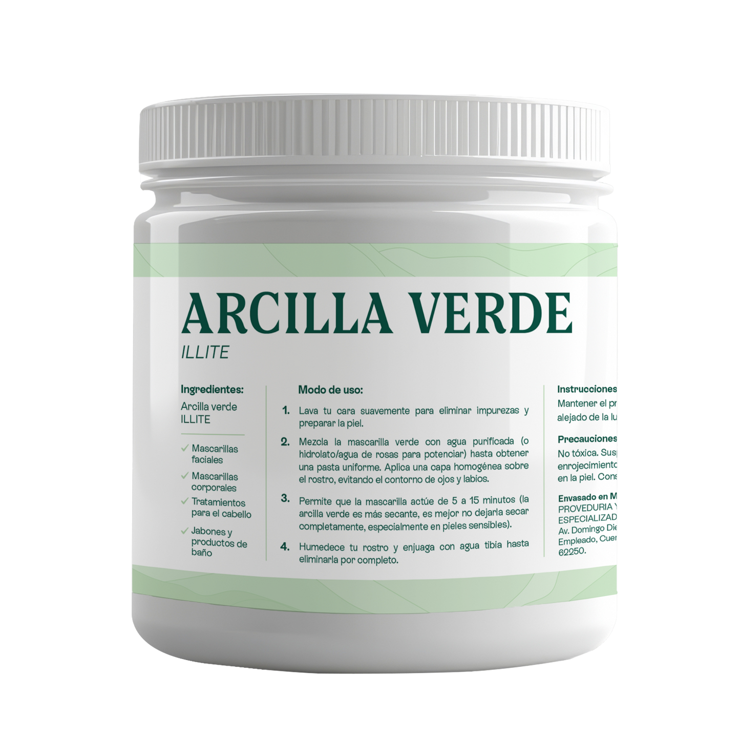 Arcilla Verde Montmorillonita | Facial, Capilar y Corporal | Tratamiento Intensivo para Piel Grasa y Acné