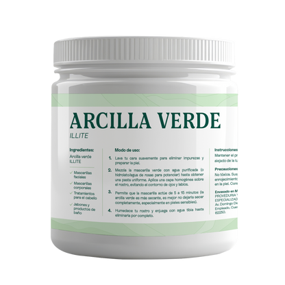 Arcilla Verde Montmorillonita | Facial, Capilar y Corporal | Tratamiento Intensivo para Piel Grasa y Acné
