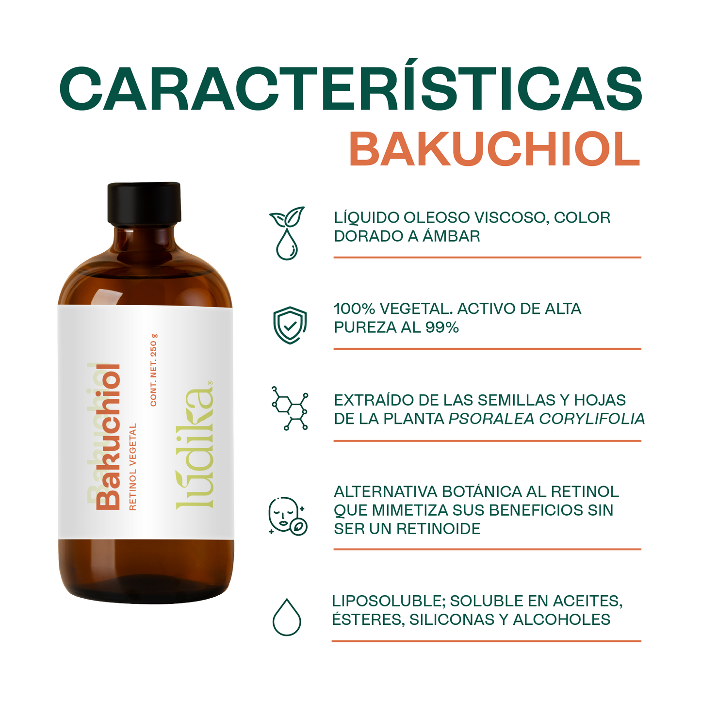 Bakuchiol (Retinol Vegetal) | Activo Antiedad y Antioxidante | Renovación Celular y Control de Sebo
