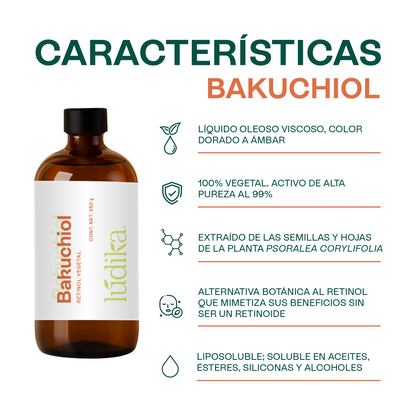 Bakuchiol (Retinol Vegetal) | Activo Antiedad y Antioxidante | Renovación Celular y Control de Sebo