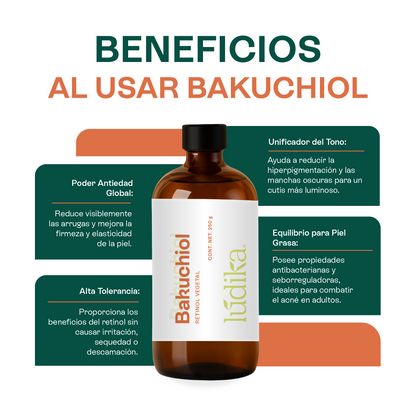 Bakuchiol (Retinol Vegetal) | Activo Antiedad y Antioxidante | Renovación Celular y Control de Sebo