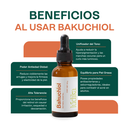 Bakuchiol (Retinol Vegetal) | Activo Antiedad y Antioxidante | Renovación Celular y Control de Sebo