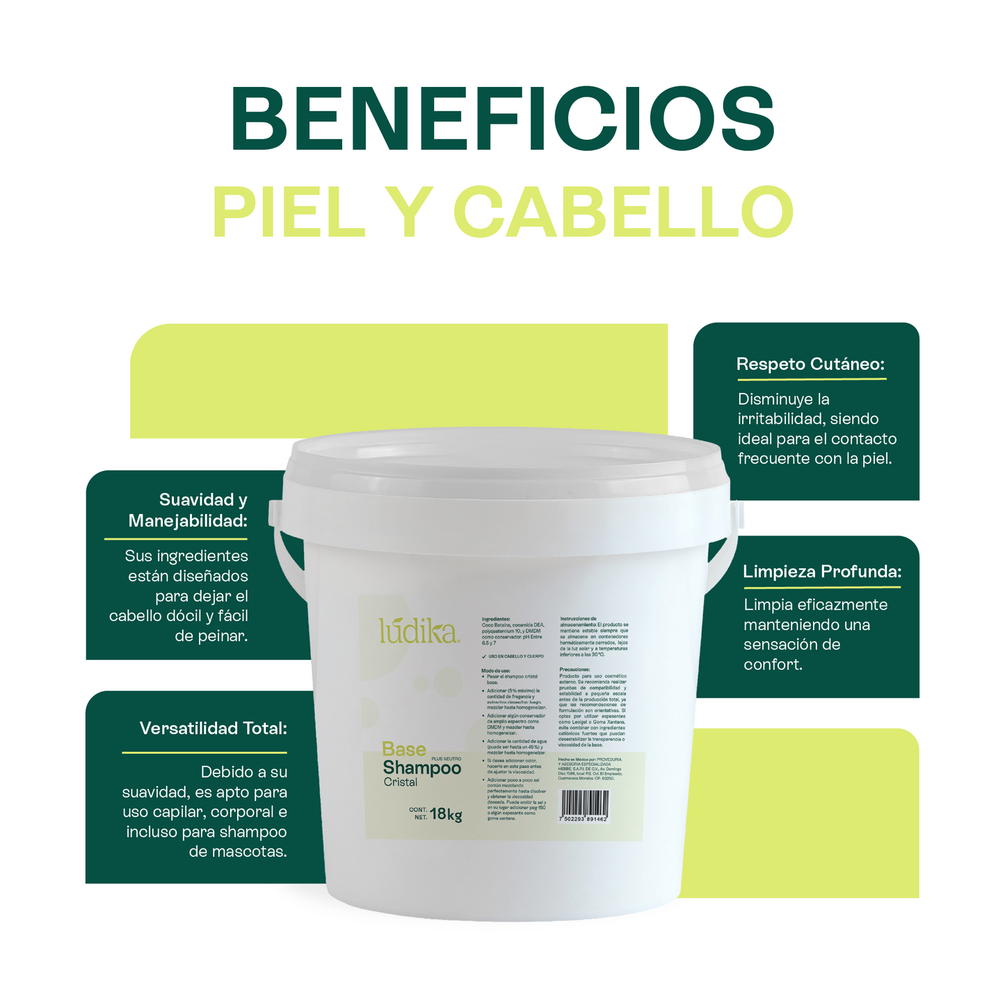 Base Shampoo Cristal  | Capilar y Corporal | Simplificador de Producción, Limpieza Suave y Optimización de Costos