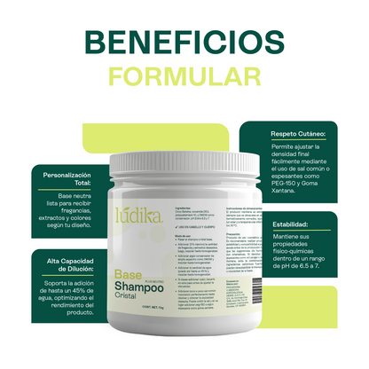 Base Shampoo Cristal  | Capilar y Corporal | Simplificador de Producción, Limpieza Suave y Optimización de Costos