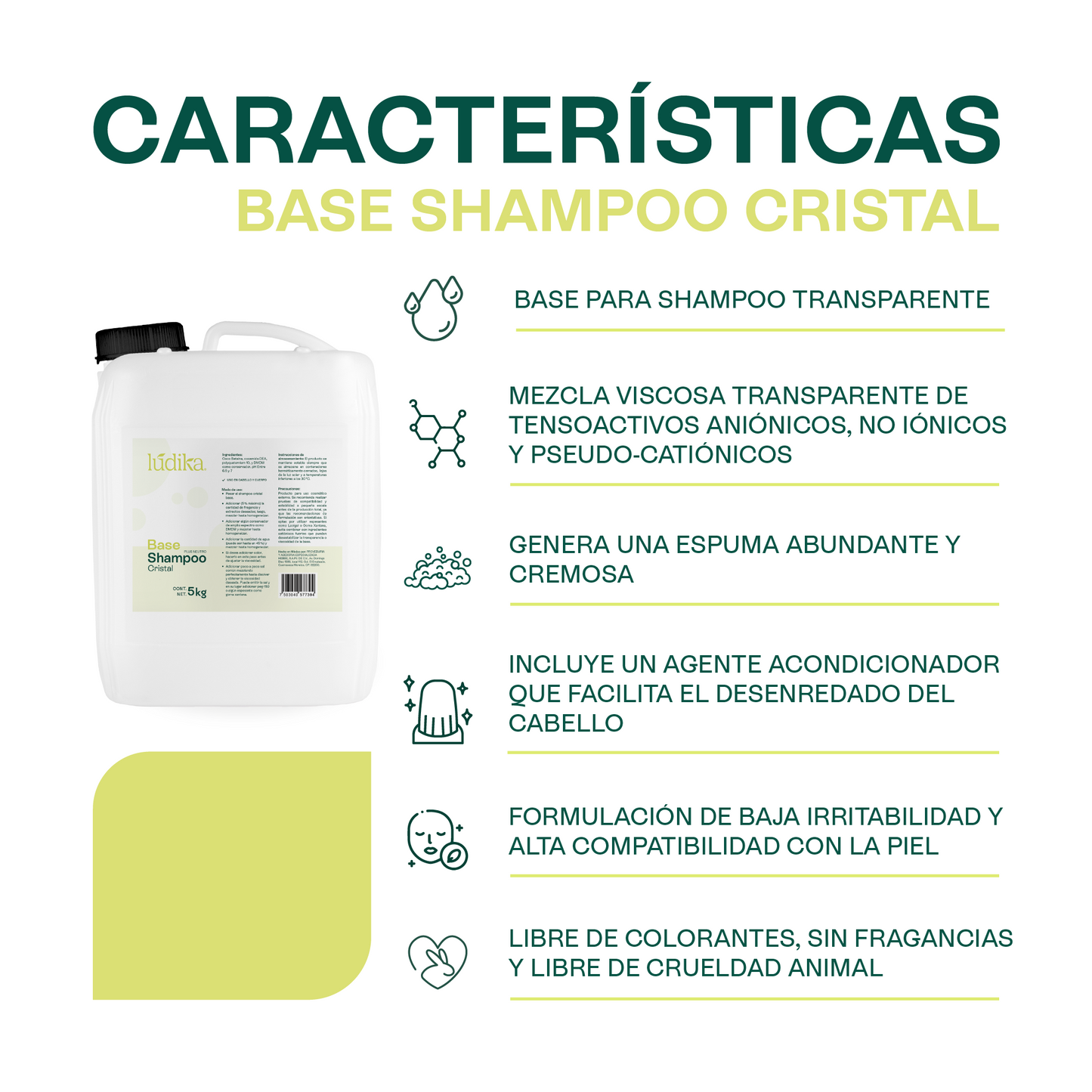 Base Shampoo Cristal  | Capilar y Corporal | Simplificador de Producción, Limpieza Suave y Optimización de Costos