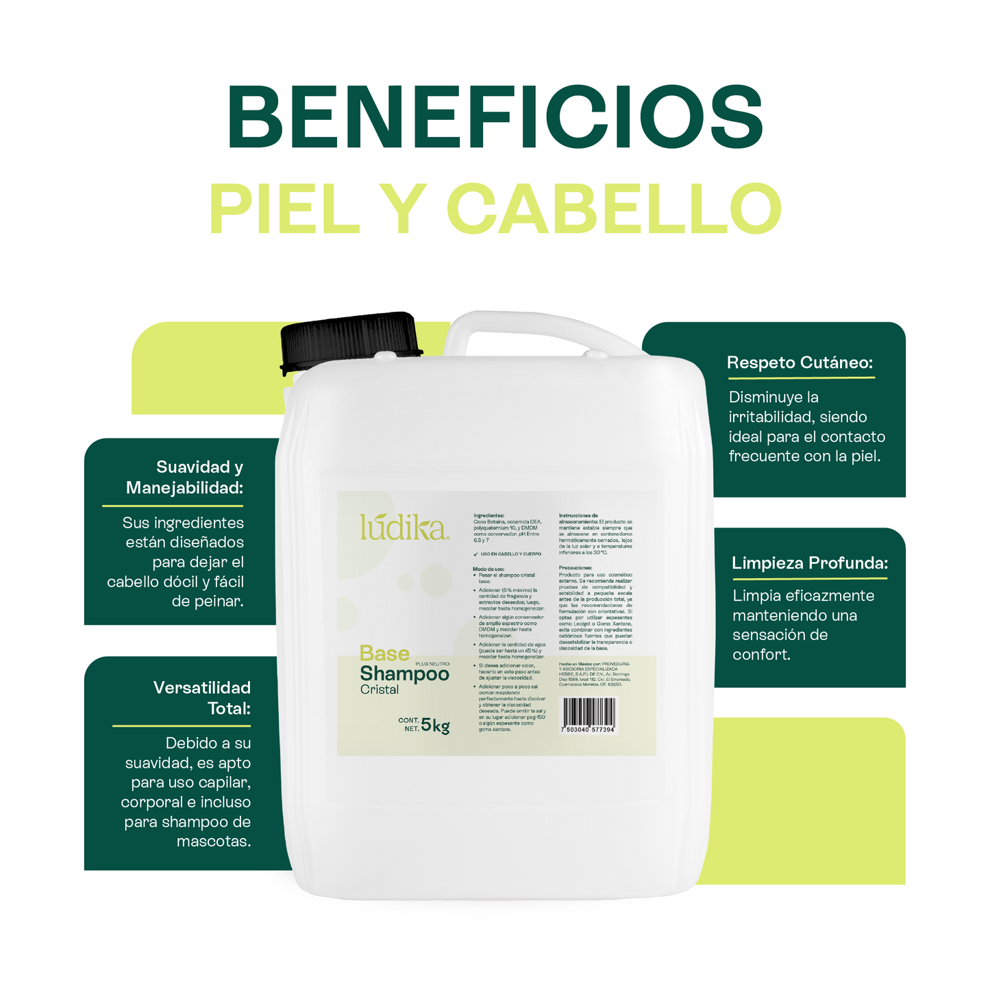 Base Shampoo Cristal  | Capilar y Corporal | Simplificador de Producción, Limpieza Suave y Optimización de Costos
