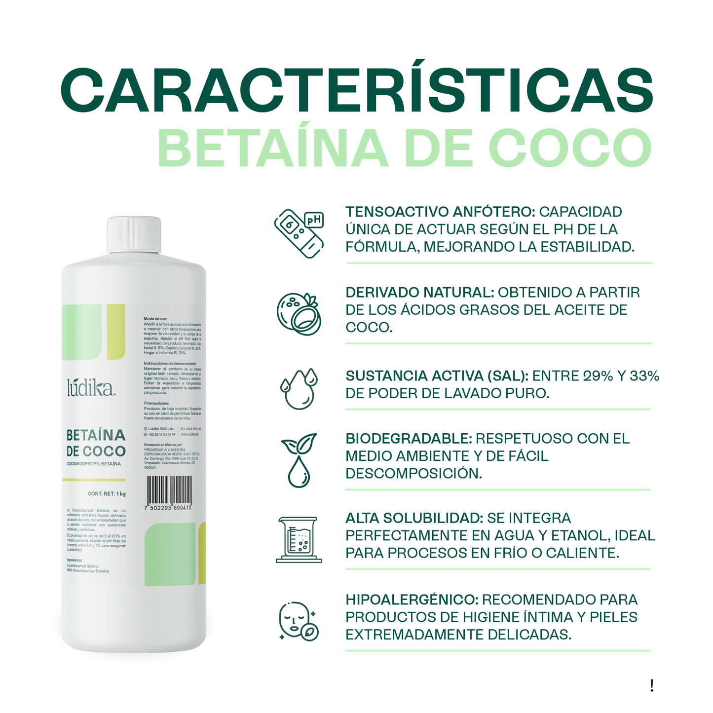 Betaína de Coco | Co-Tensioactivo y Potenciador de Espuma | Suavidad Derivada del Coco