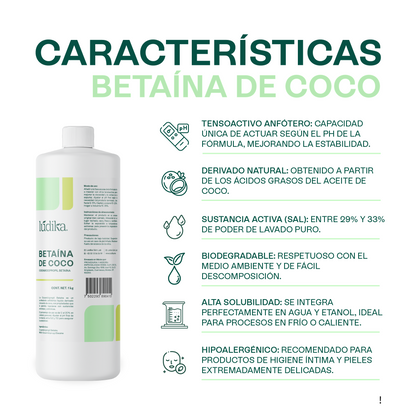 Betaína de Coco | Co-Tensioactivo y Potenciador de Espuma | Suavidad Derivada del Coco
