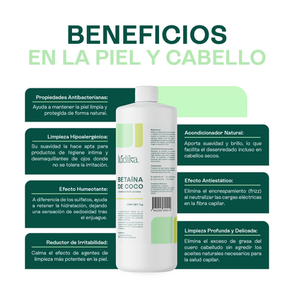 Betaína de Coco | Co-Tensioactivo y Potenciador de Espuma | Suavidad Derivada del Coco