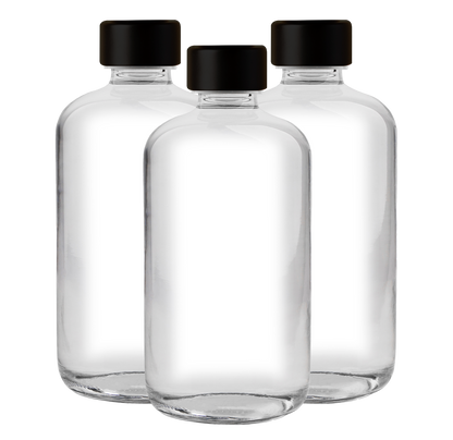 Botella Boston | 32 oz | Envase de Vidrio Transparente | Cosmético y Alimenticio
