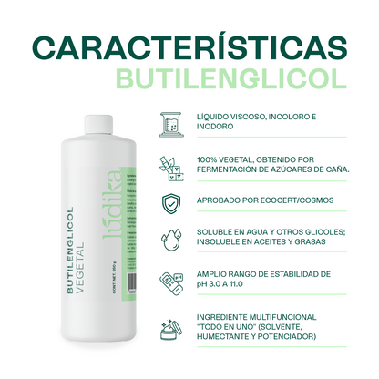 Butilenglicol | Facial, Corporal y Capilar |Humectante, Regulador de viscosidad, Emoliente