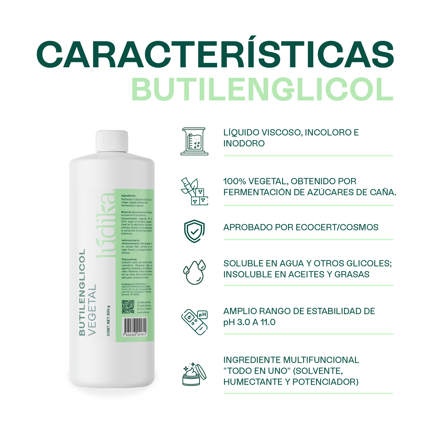 Butilenglicol | Facial, Corporal y Capilar |Humectante, Regulador de viscosidad, Emoliente