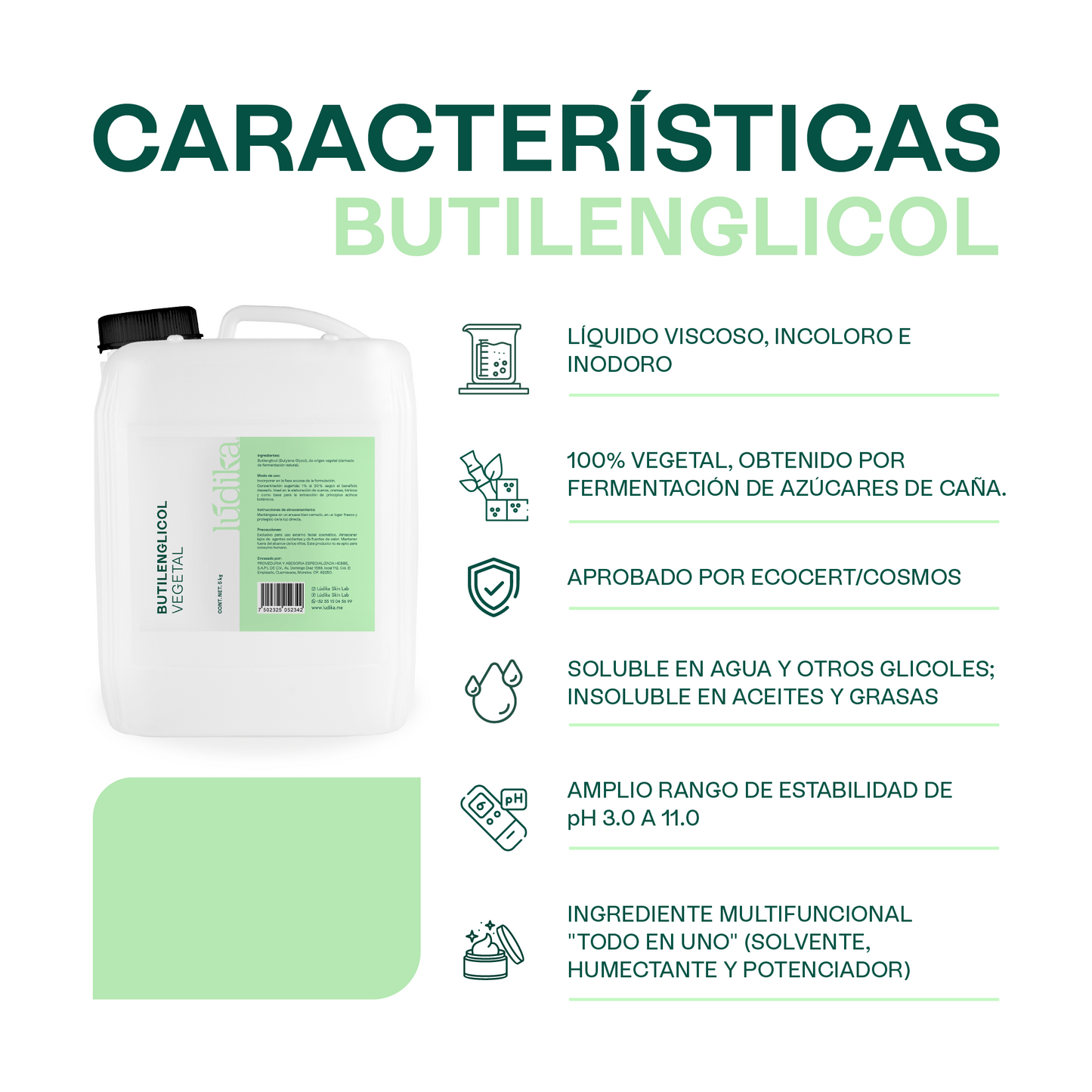 Butilenglicol | Facial, Corporal y Capilar |Humectante, Regulador de viscosidad, Emoliente