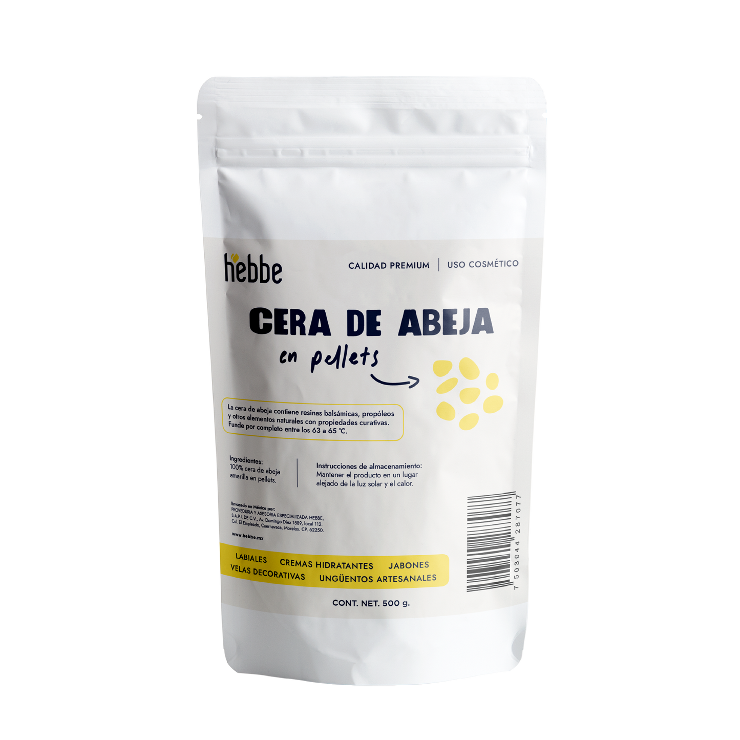Cera de Abeja Amarilla en Pellets | Estabilizante y Emoliente | Creador de Barrera Protectora
