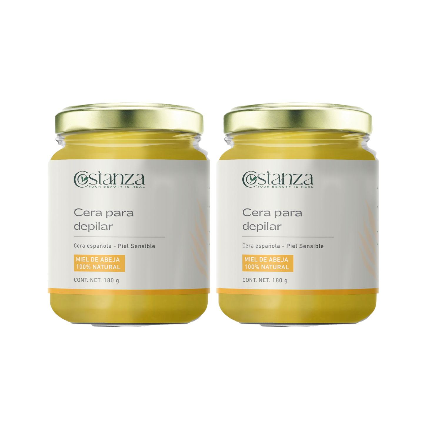 Cera para Depilar de Miel de Abeja | 2 Frascos para una Depilación Rápida, Suave y para Zonas Sensibles