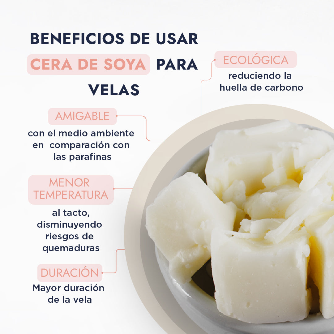 Cera de Soya Bajo Punto de Fusión | La Base Ideal para Velas Aromáticas y Decorativas