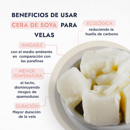 Cera de Soya Bajo Punto de Fusión | La Base Ideal para Velas Aromáticas y Decorativas